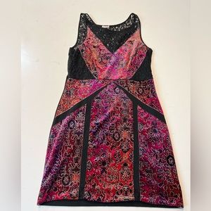 Patterned velvet ecote dress size large